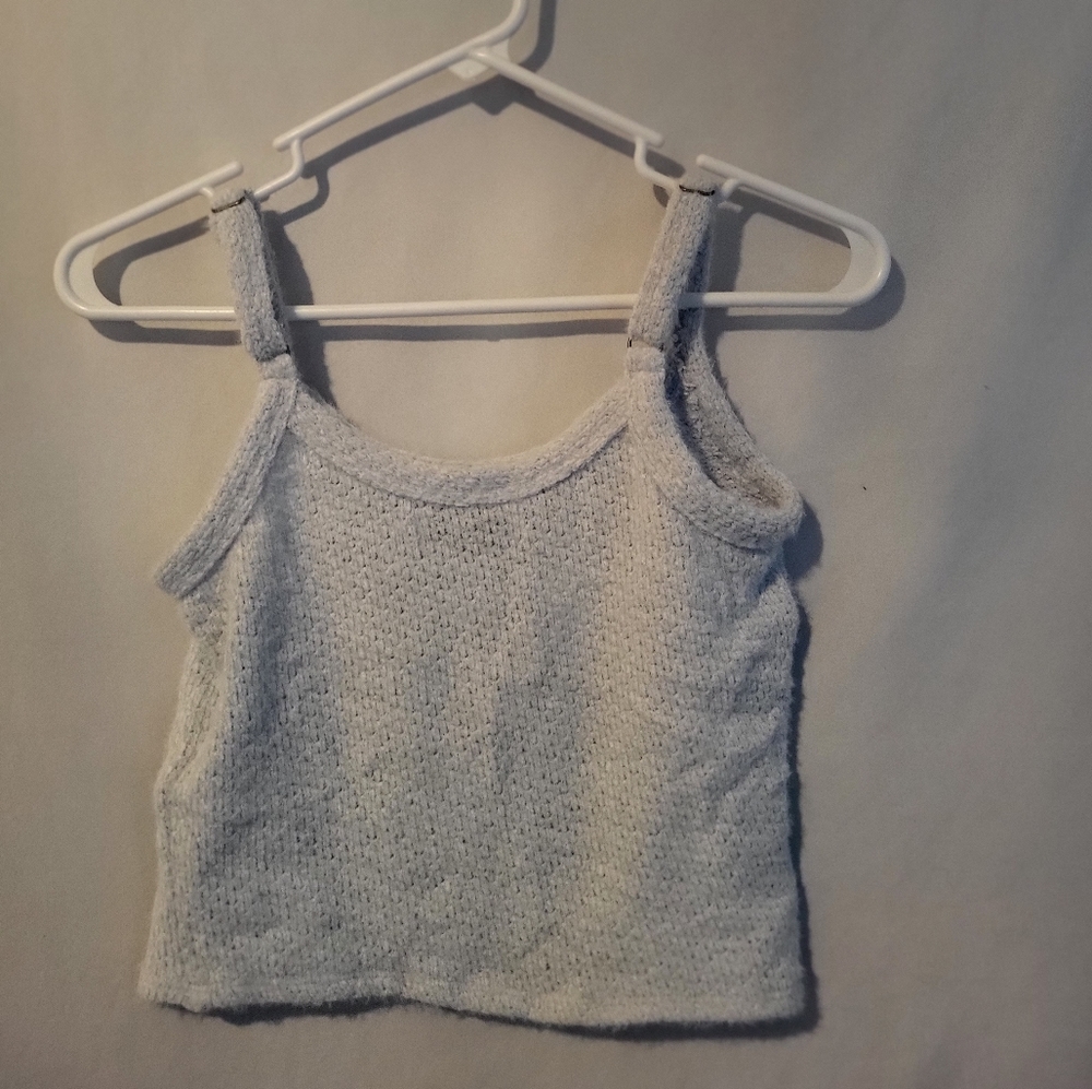 Hollister baby blue cotton soft crop top small like new